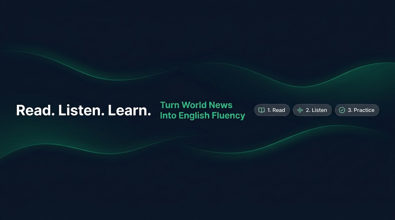 NewsToEnglish: Read. Listen. Learn. Turn breaking international news into lasting English fluency.