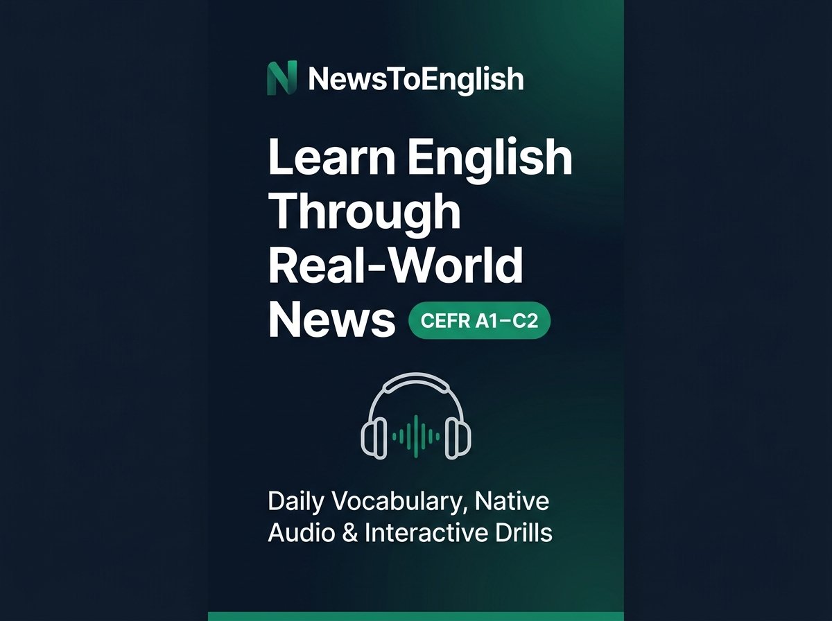 NewsToEnglish: Learn English Through Real-World News. Vocabulary, Native Audio & Interactive Drills.